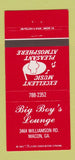 Matchbook Cover - Big Boy's Lounge Macon GA 30 Strike
