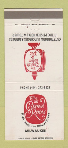 Matchbook Cover - Crown Room English Pub Milwaukee WI 30 Strike