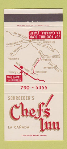 Matchbook Cover - Chef's Inn LA Canada CA 30 Strike