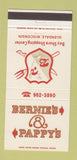 Matchbook Cover - Bernie's & Pappy's Glendale WI restaurant 30 Strike