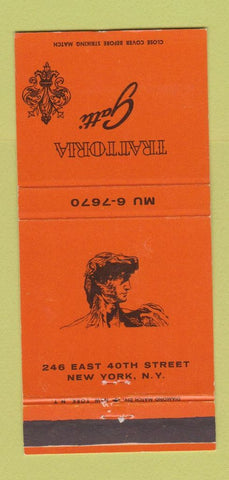 Matchbook Cover - Trattoria Gatti New York City 30 Strike