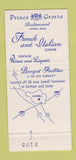 Matchbook Cover - Prince Grotto Restaurant Lowell MA 30 Strike
