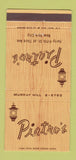 Matchbook Cover - Piatro's New York City 30 Strike