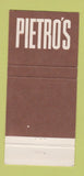 Matchbook Cover - Piatro's New York City 30 Strike