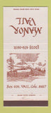 Matchbook Cover - Manor Vail Colorado 30 Strike