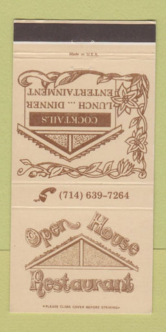 Matchbook Cover - Open House Restaurant  Orange CA 30 Strike