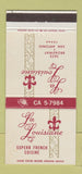 Matchbook Cover - La Louisiane Restaurant French San Antonio TX 30 Strike