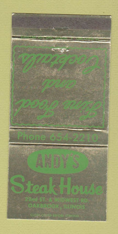 Matchbook Cover - Andy's Steak House Oakbrook IL 30 Strike