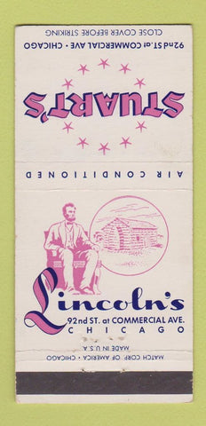 Matchbook Cover - Staurt's Chicago IL Lincoln's Abraham 30 Strike
