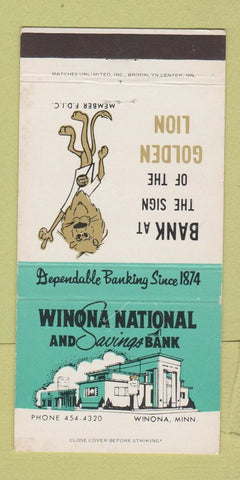 Matchbook Cover - Winona National Bank MN 30 Strike