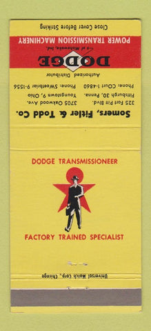 Matchbook Cover - Dodge Transmission Youngstown OH Pittsburgh PA 30 Strike