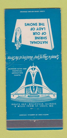 Matchbook Cover - National Shrine of Our Lady of the Snow St Louis MO 30 Strike