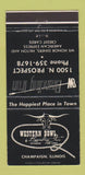 Matchbook Cover - Western Bowling Champaign IL Branding Iron 30 Strike
