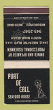 Matchbook Cover - Port of Call Seafood House North Miami Beach FL 30 Strike