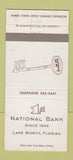 Matchbook Cover - 1st National Bank Lake Worth FL 30 Strike
