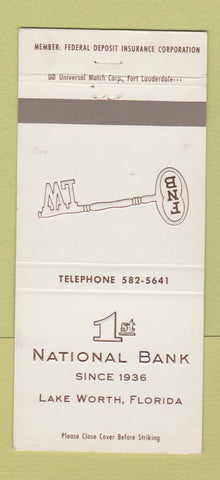 Matchbook Cover - 1st National Bank Lake Worth FL 30 Strike