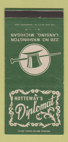 Matchbook Cover - Hotteway's Diplomat Lansing MI 30 Strike