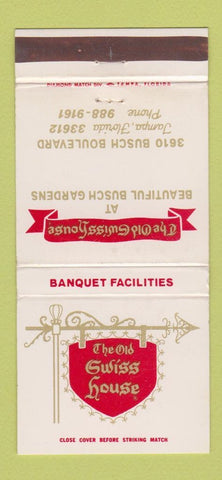 Matchbook Cover - The Old Swiss House Tampa FL 30 Strike