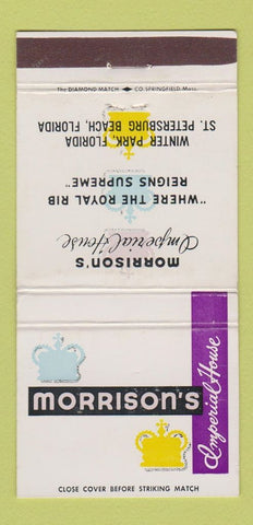 Matchbook Cover Morrison's Imperial House St Petersburg Beach FL WEAR 30 Strike