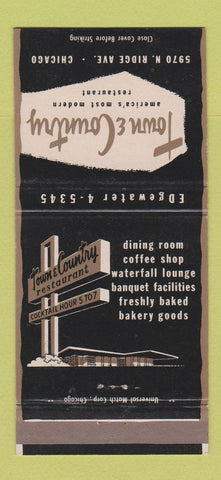 Matchbook Cover - Towne and Country Restaurant Chicago IL 30 Strike