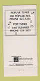 Matchbook Cover Popular Tunes Music 30 Strike