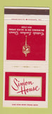 Matchbook Cover - Simon House Milwaukee WI 30 Strike
