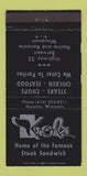 Matchbook Cover - Kroh's Steaks Racine Kenosha WI 30 Strike
