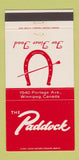 Matchbook Cover - The Paddock Winnipeg MB restaurant 30 Strike