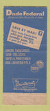 Matchbook Cover - Dade Federal Savings Miami FL 30 Strike
