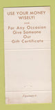 Matchbook Cover - Snitzels Bavarian Restaurant Freeport IL 30 Strike