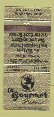 Matchbook Cover - Le Gourmet Restaurant Warren OH WEAR 30 Strike