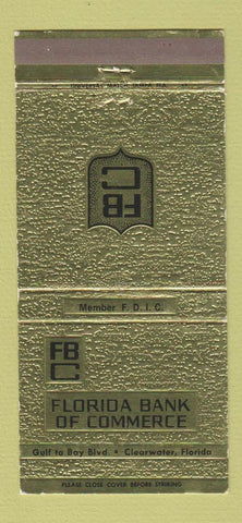 Matchbook Cover - Florida Bank of Commerce Clearwater FL 30 Strike