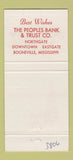 Matchbook Cover - Peoples Bank and Trust Booneville MS 30 Strike