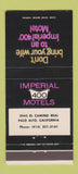 Matchbook Cover - Imperial 400 Motel Palo Alto CA 30 Strike