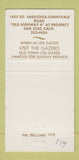 Matchbook Cover - The Bellows San Jose CA WEAR 30 Strike