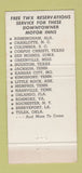 Matchbook Cover - Downtowner Motor Inns Birmingham AL 30 Strike