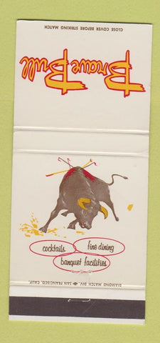Matchbook Cover - Brave Bull Atherton Los Altos San Jose CA 30 Strike
