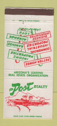 Matchbook Cover - Post Real Estate AZ 30 Strike