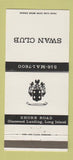 Matchbook Cover - Swan Club Glenwood Landing LI NY 30 Strike