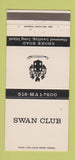 Matchbook Cover - Swan Club Glenwood Landing LI NY 30 Strike
