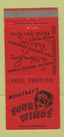 Matchbook Cover - Moultray's Four Winds  Yakima WA 30 Strike