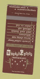 Matchbook Cover - Winter Garden Carpentersville IL WEAR SAMPLE 30 Strike