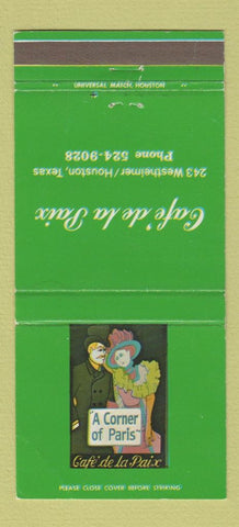 Matchbook Cover - Cafe de la Paix Houston TX 30 Strike