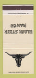 Matchbook Cover - Black Steer Ranch Absecon NJ 30 Strike