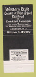 Matchbook Cover - Black Steer Ranch Absecon NJ 30 Strike