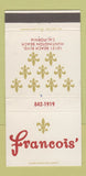 Matchbook Cover - Francois' Huntington Beach CA 30 Strike