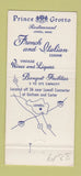 Matchbook Cover - Prince Grotto Restaurant Lowell MA 30 Strike