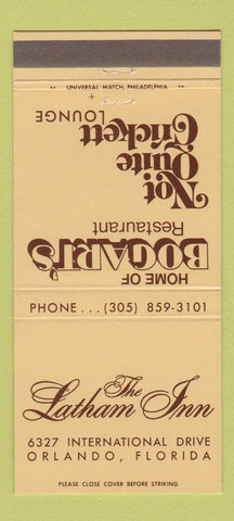 Matchbook Cover - Latham Inn Orlando FL Bogart's 30 Strike
