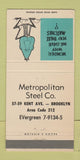 Matchbook Cover - Metropolitan Steel Brooklyn NY WEAR 30 Strike