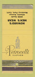 Matchbook Cover - Petrocelli Clothes Men's Monterey Park CA Howard's 30 Strike